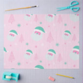 Kerstman Sneeuwvlokken Kerstbomen Roze Kerstmis Tissuepapier (Craft)