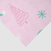 Kerstman Sneeuwvlokken Kerstbomen Roze Kerstmis Tissuepapier (Detail)