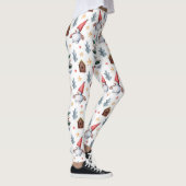Kerstman Sneeuwvlokken Patroon Kerstmis Leggings (Rechts)