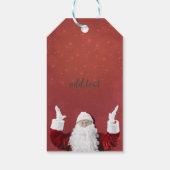 Kerstman,Sneeuwvlokken,Rood Cadeaulabel (Achterkant)