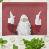 Kerstman,Sneeuwvlokken,Rood Theedoek (Gevouwen)