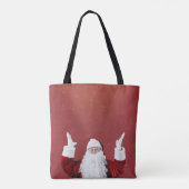 Kerstman,Sneeuwvlokken,Rood Tote Bag (Achterkant)