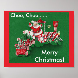 Kerstman Snoep Trein Poster