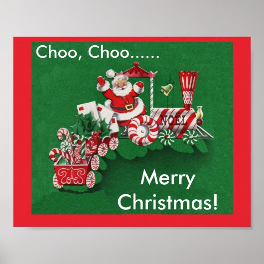 Kerstman Snoep Trein Poster (Voorkant)