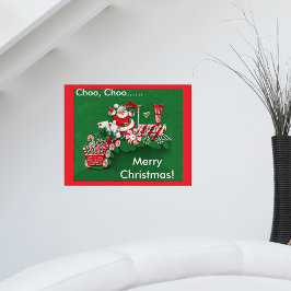 Kerstman Snoep Trein Poster
