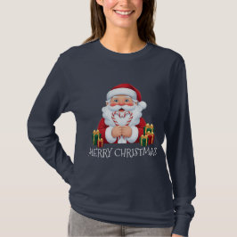 Kerstman Snoepriet Hart T-shirt