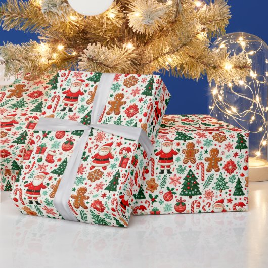 Kerstman Snoepriet Peperkoek Koekjes Cadeaupapier (Feestdagen)