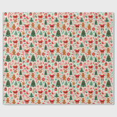 Kerstman Snoepriet Peperkoek Koekjes Cadeaupapier (Vlak)