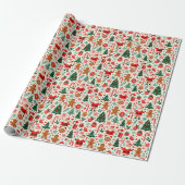 Kerstman Snoepriet Peperkoek Koekjes Cadeaupapier (Uitgerold)
