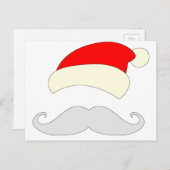 Kerstman snor feestdagenkaart (Voorkant / Achterkant)