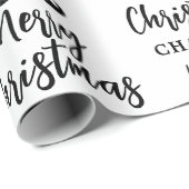 Kerstman snor gepersonaliseerde witte kerst cadeaupapier (Rol Hoek)