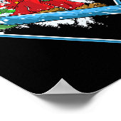 Kerstman snowboarden poster (Hoek)