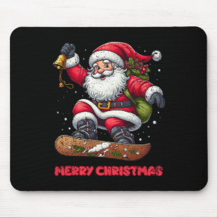 Kerstman Snowboarden Vrolijk Kerstfeest Winter Ho Muismat