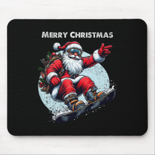 Kerstman Snowboarden Vrolijk Kerstfeest Winter Ho Muismat