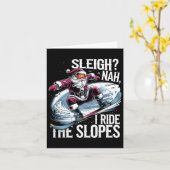 Kerstman Snowboarder Kerst Snowboarden Ik Ride Th Kaart (Gele Bloem)