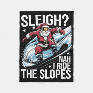 Kerstman Snowboarder Kerstsnowboarden Ik rijd de Fleece Deken