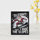 Kerstman Snowboarder Kerstsnowboarden Ik rijd de Kaart (Gele Bloem)