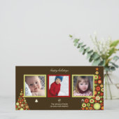 Kerstman, snowman en kerstboomfotokaarten feestdagenkaart (Staand voorkant)