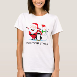 Kerstman Snowman en Pinguïn Tri-Blend Shirt