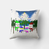 kerstman: 'Snowman Family Cushion' Kussen (Achterkant)