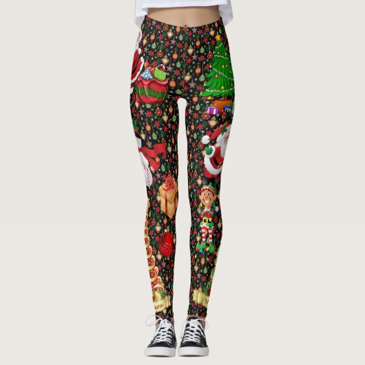 Kerstman Snowman Vrouwen Leggings (Voorkant)