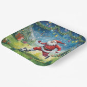 Kerstman Soccer Kerstfeest Papieren Bordje (Gebogen)