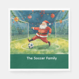 Kerstman Soccer Kerstfeest Servet