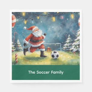 Kerstman Soccer Kerstfeest Servet