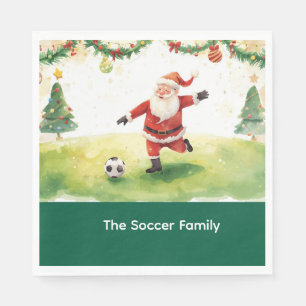 Kerstman Soccer Kerstfeest Servet