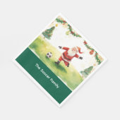 Kerstman Soccer Kerstfeest Servet (Hoek)