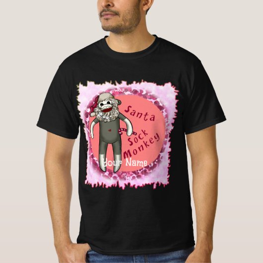 Kerstman Sock Monkey T-shirts (Voorkant)