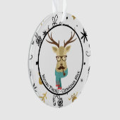 Kerstman - speciaal ontworpen hipster Deer Ornament (voorkant)