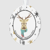 Kerstman - speciaal ontworpen hipster Deer Ornament (voorkant)