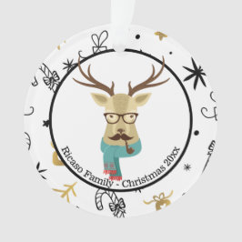 Kerstman - speciaal ontworpen hipster Deer Ornament