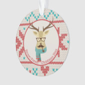 Kerstman - speciaal ontworpen hipster Deer Ornament (voorkant)