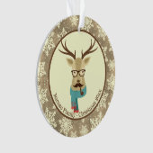 Kerstman - speciaal ontworpen hipster Deer Ornament (voorkant)