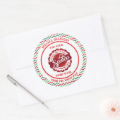 Kerstman Speciale levering met naam Ronde Sticker (Envelop)