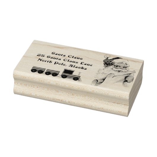 Kerstman Speelgoed Trein Noordpool Postadres Rubberstempel (Stempel)