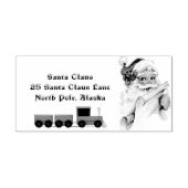 Kerstman Speelgoed Trein Noordpool Postadres Rubberstempel (Afrduk)