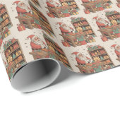 Kerstman Speelgoed Werkplaats Cadeaupapier (Rol Hoek)