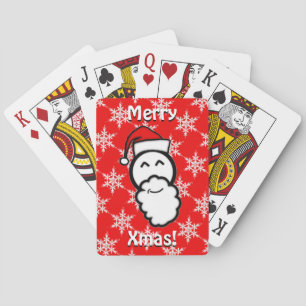 Kerstman speelkaarten met glimlach
