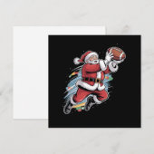 Kerstman speelt American Football Kerstmis  Feestdagenkaart (Voorkant / Achterkant)