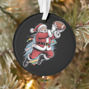 Kerstman speelt American Football Kerstmis  Ornament