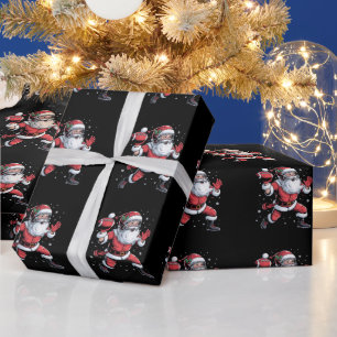 Kerstman speelt Amerikaans Football Kerst Cadeaupapier