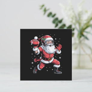 Kerstman speelt Amerikaans Football Kerst Kaart