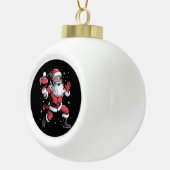 Kerstman speelt Amerikaans Football Kerst Keramische Bal Ornament (Rechts)