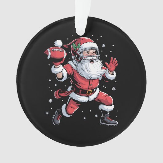 Kerstman speelt Amerikaans Football Kerst Ornament (voorkant)