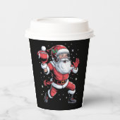 Kerstman speelt Amerikaans Football Kerst Papieren Bekers (Voorkant)