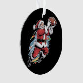 Kerstman speelt Amerikaans Football met kerst Ornament (voorkant)