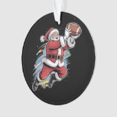 Kerstman speelt Amerikaans Football met kerst Ornament (voorkant)